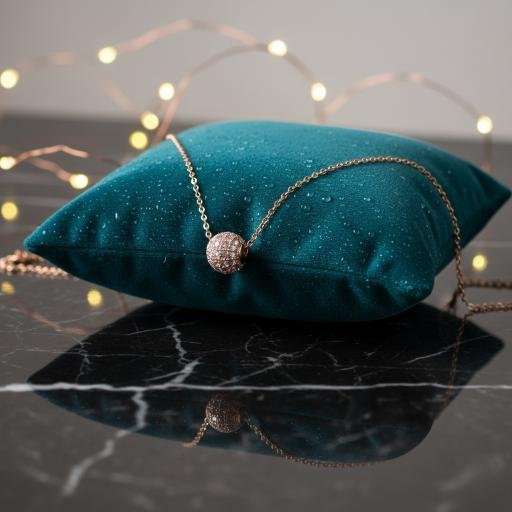 Zircon Sphere Pendant Chain - Rose Gold